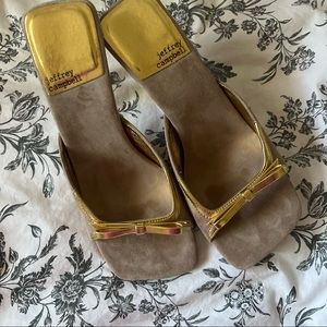 Jeffrey Campbell Bowzy Sandals/slide heels in Nude